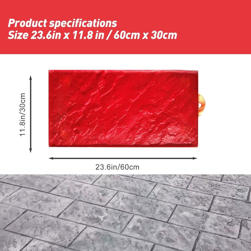 SGHE Concrete Stamps Concrete Molds Rectangular Stone Tile Texture Concrete Texture Mat Same Slate floor Concrete Seamless Stamp Mat Polyurethane Stamps Outdoor Landscaping Stone Forms - Image 3